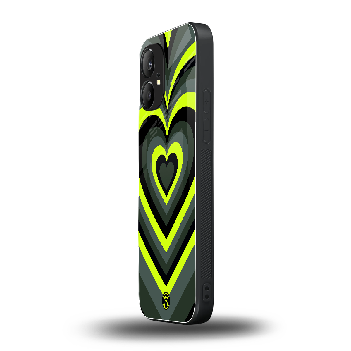 y2k emerald green hearts back phone cover | glass case for nothing phone 1