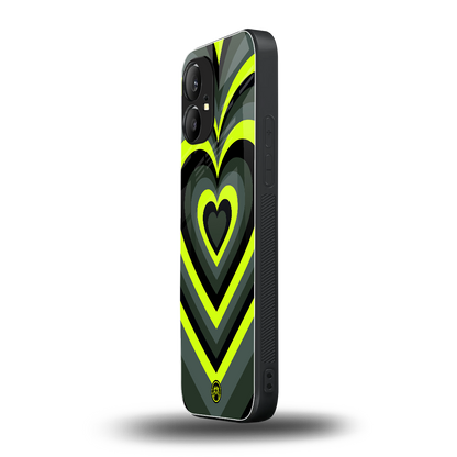 y2k emerald green hearts back phone cover | glass case for nothing phone 1