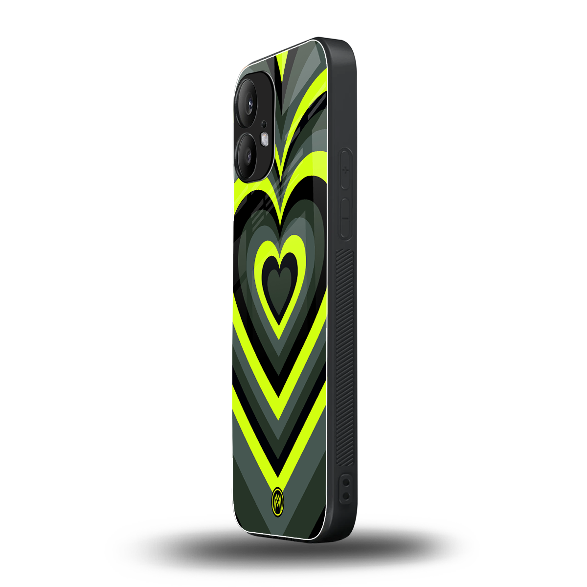 y2k emerald green hearts back phone cover | glass case for nothing phone 2
