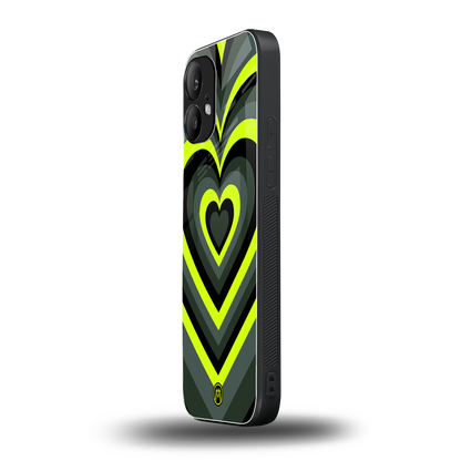 y2k emerald green hearts back phone cover | glass case for nothing phone 2