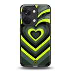 y2k emerald green hearts back phone cover | glass case for oneplus nord 3