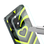 y2k emerald green hearts back phone cover | glass case for oneplus nord 3
