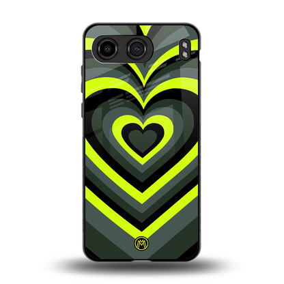 y2k emerald green hearts back phone cover | glass case for oneplus nord 4