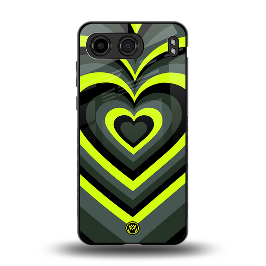 y2k emerald green hearts back phone cover | glass case for oneplus nord 4