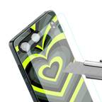 y2k emerald green hearts back phone cover | glass case for oneplus nord 4