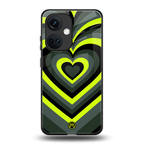 y2k emerald green hearts back phone cover | glass case for oneplus nord ce 3
