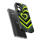 y2k emerald green hearts back phone cover | glass case for oneplus nord ce 3