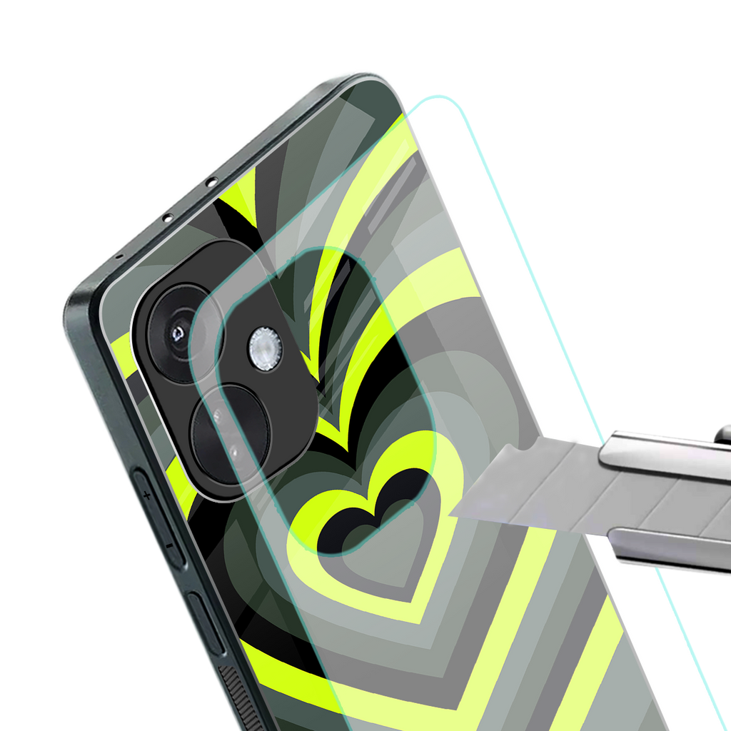 y2k emerald green hearts back phone cover | glass case for oneplus nord ce 3