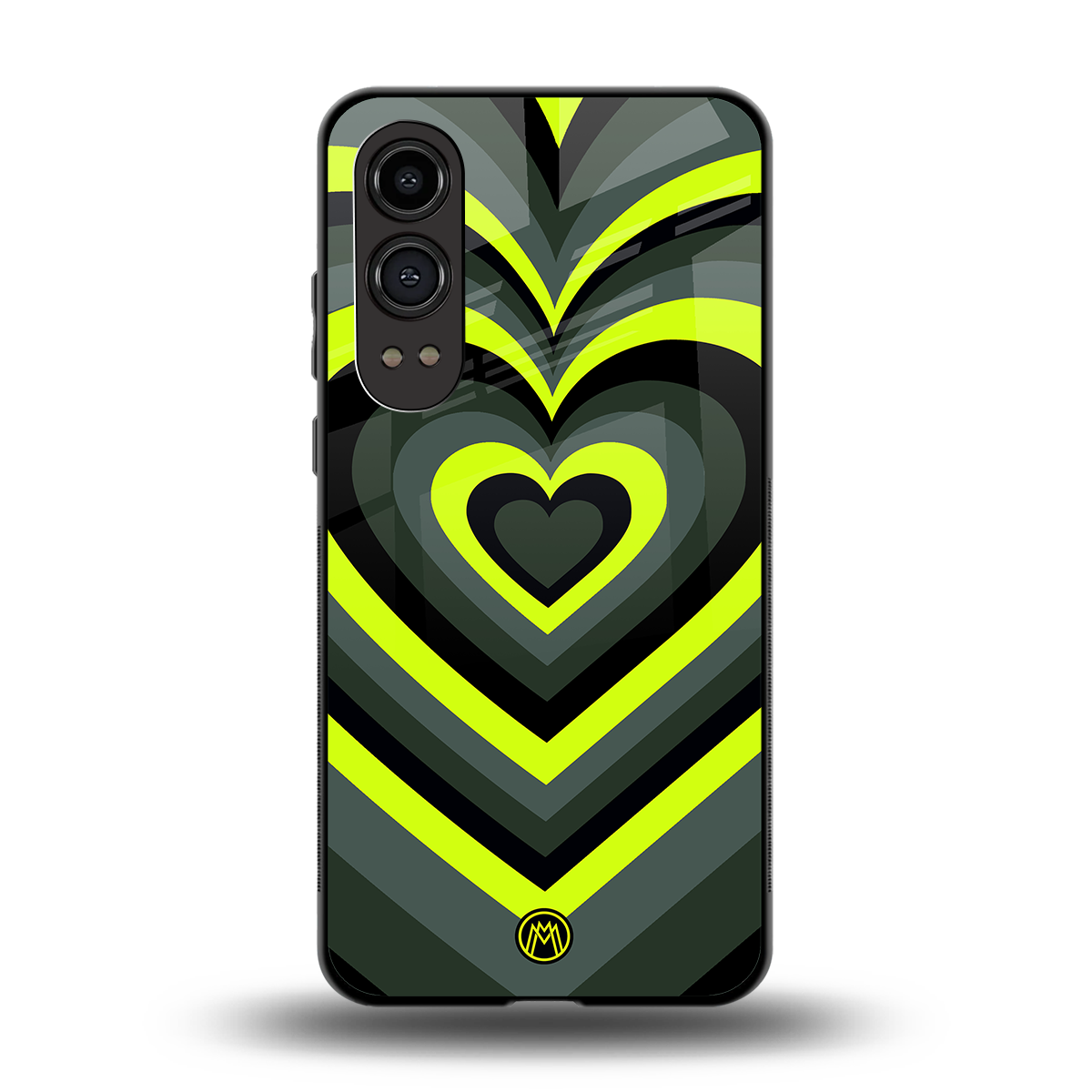 y2k emerald green hearts back phone cover | glass case for oneplus nord ce 4 lite