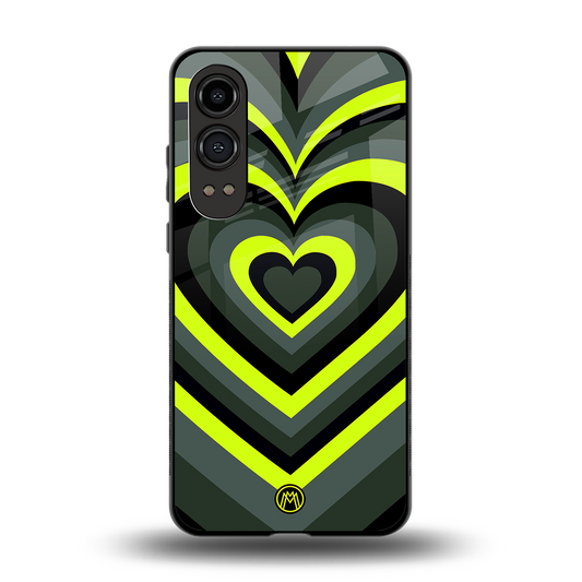y2k emerald green hearts back phone cover | glass case for oneplus nord ce 4 lite