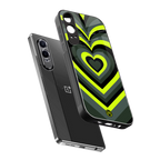 y2k emerald green hearts back phone cover | glass case for oneplus nord ce 4 lite