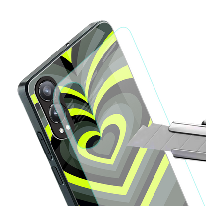 y2k emerald green hearts back phone cover | glass case for oneplus nord ce 4 lite