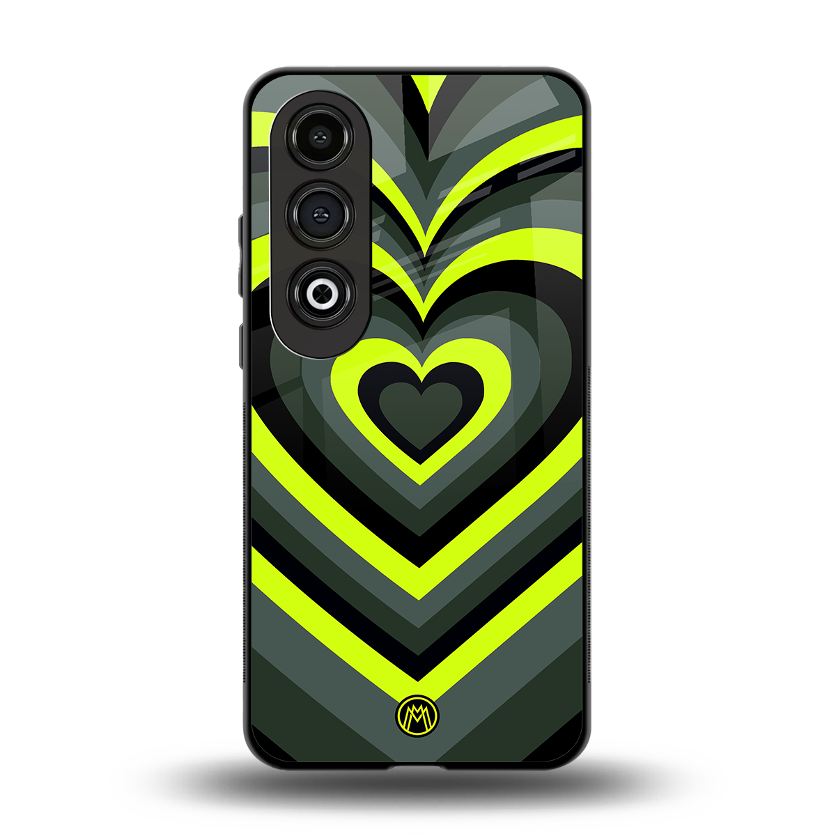 y2k emerald green hearts back phone cover | glass case for oneplus nord ce 4