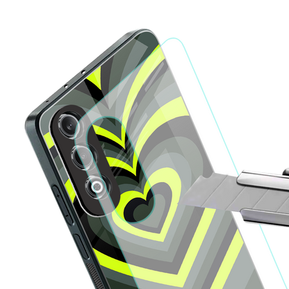 y2k emerald green hearts back phone cover | glass case for oneplus nord ce 4