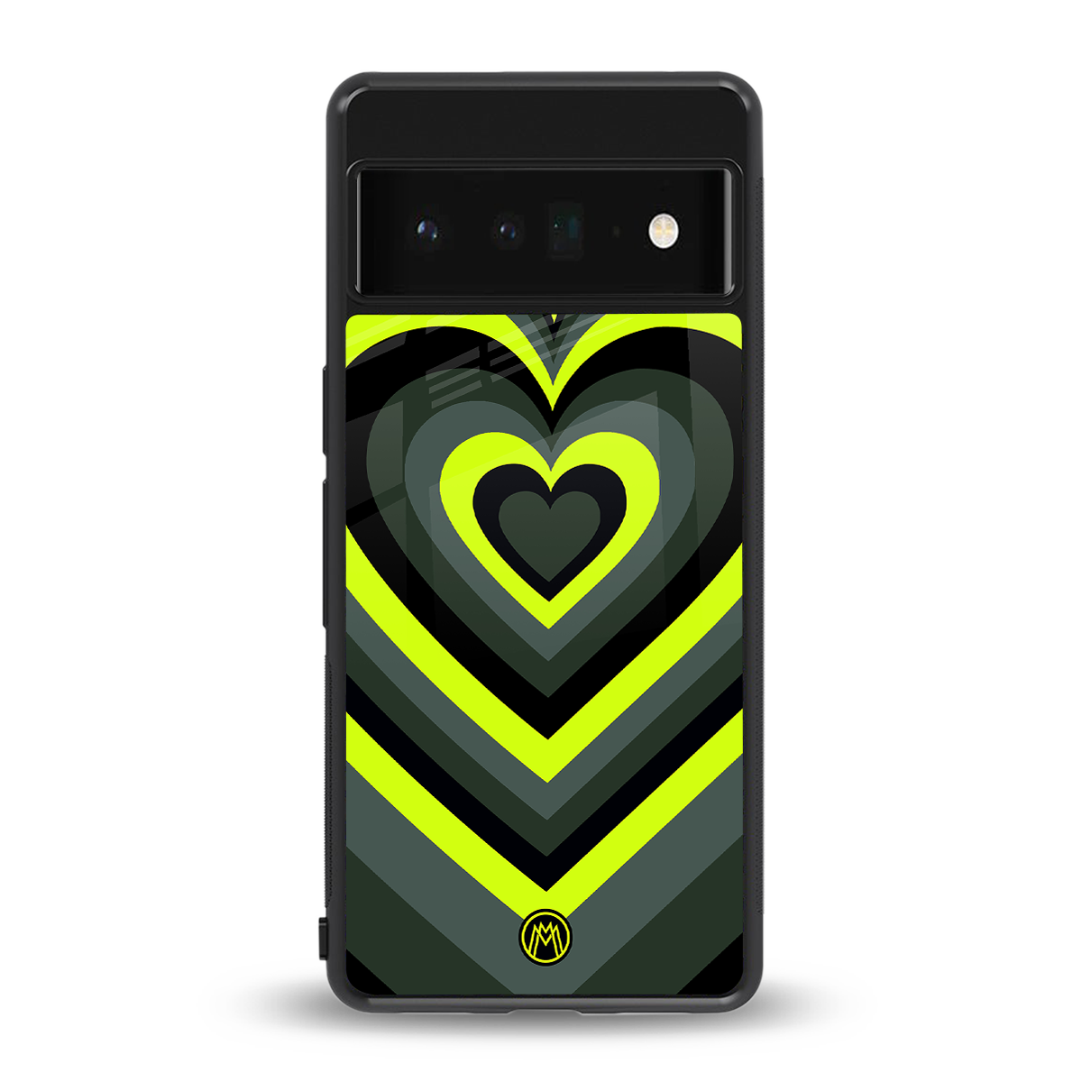 y2k emerald green hearts back phone cover | glass case for google pixel 6 pro