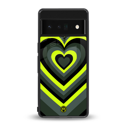 y2k emerald green hearts back phone cover | glass case for google pixel 6 pro