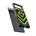 y2k emerald green hearts back phone cover | glass case for google pixel 6 pro