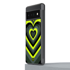 y2k emerald green hearts back phone cover | glass case for google pixel 6 pro