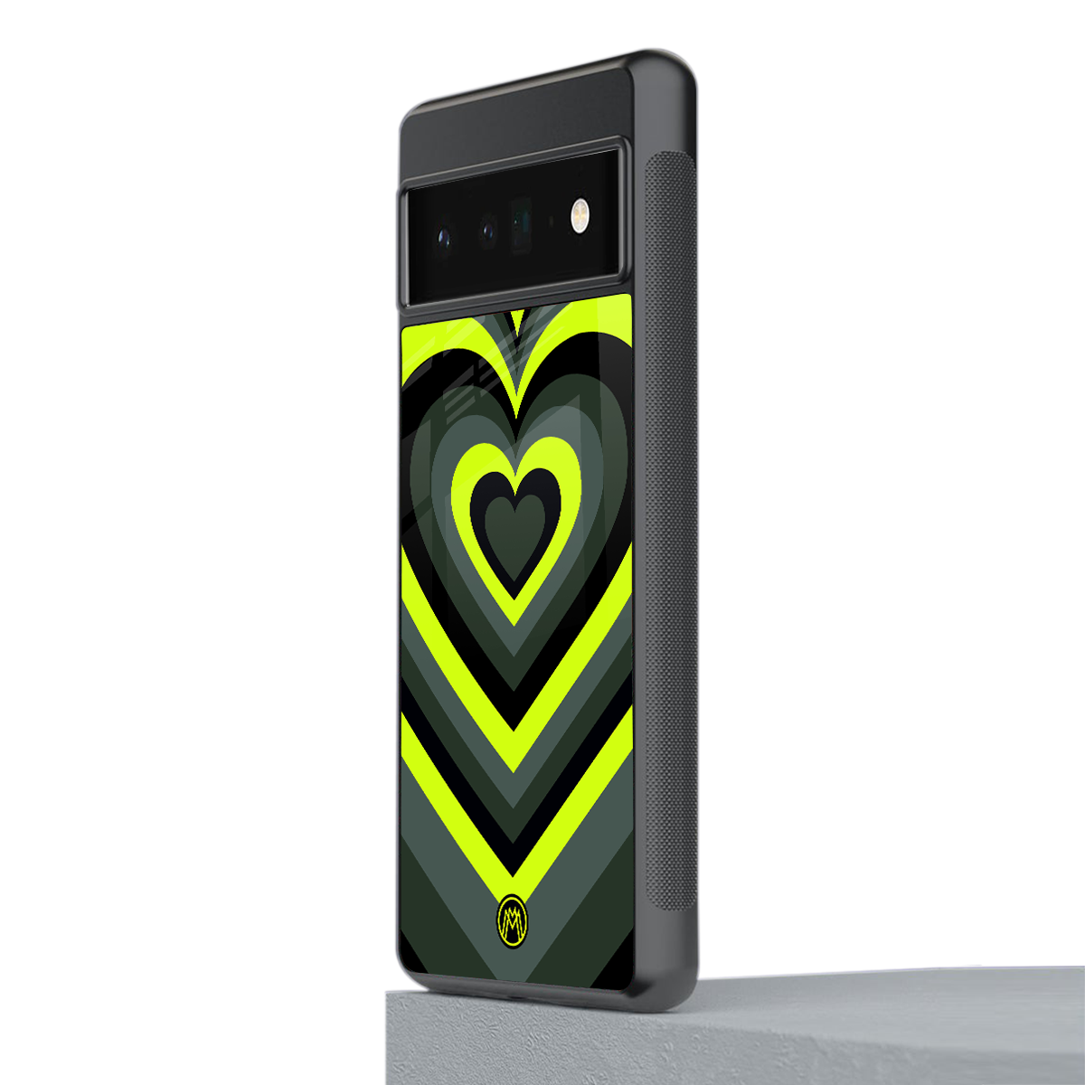y2k emerald green hearts back phone cover | glass case for google pixel 6 pro