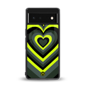 y2k emerald green hearts back phone cover | glass case for google pixel 6