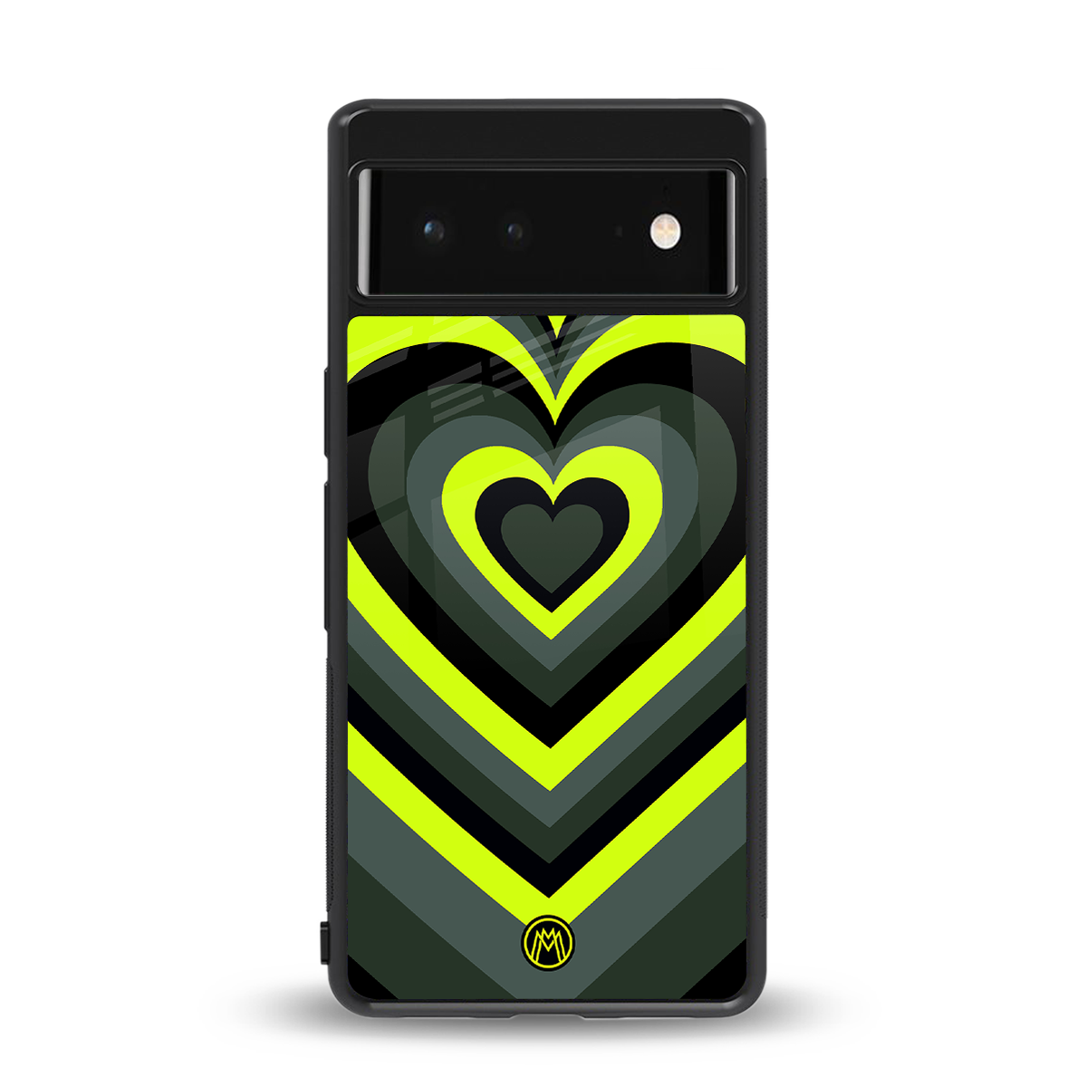 y2k emerald green hearts back phone cover | glass case for google pixel 6