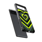 y2k emerald green hearts back phone cover | glass case for google pixel 6
