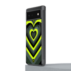y2k emerald green hearts back phone cover | glass case for Google Pixel 6A