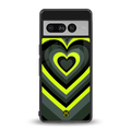 y2k emerald green hearts back phone cover | glass case for google pixel 7 pro