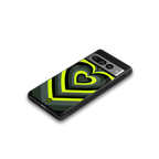 y2k emerald green hearts back phone cover | glass case for google pixel 7 pro