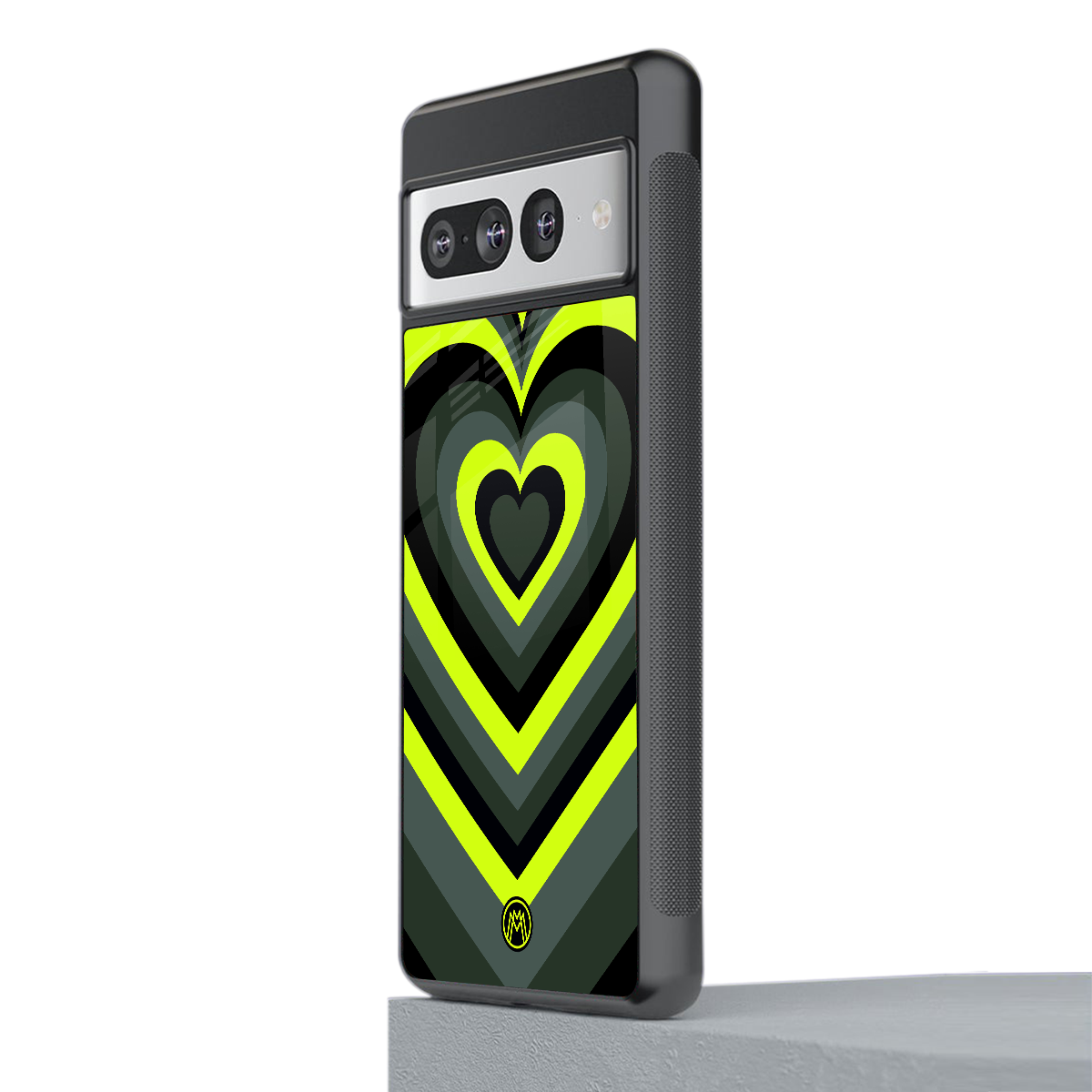 y2k emerald green hearts back phone cover | glass case for google pixel 7 pro
