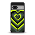 y2k emerald green hearts back phone cover | glass case for Google Pixel 7