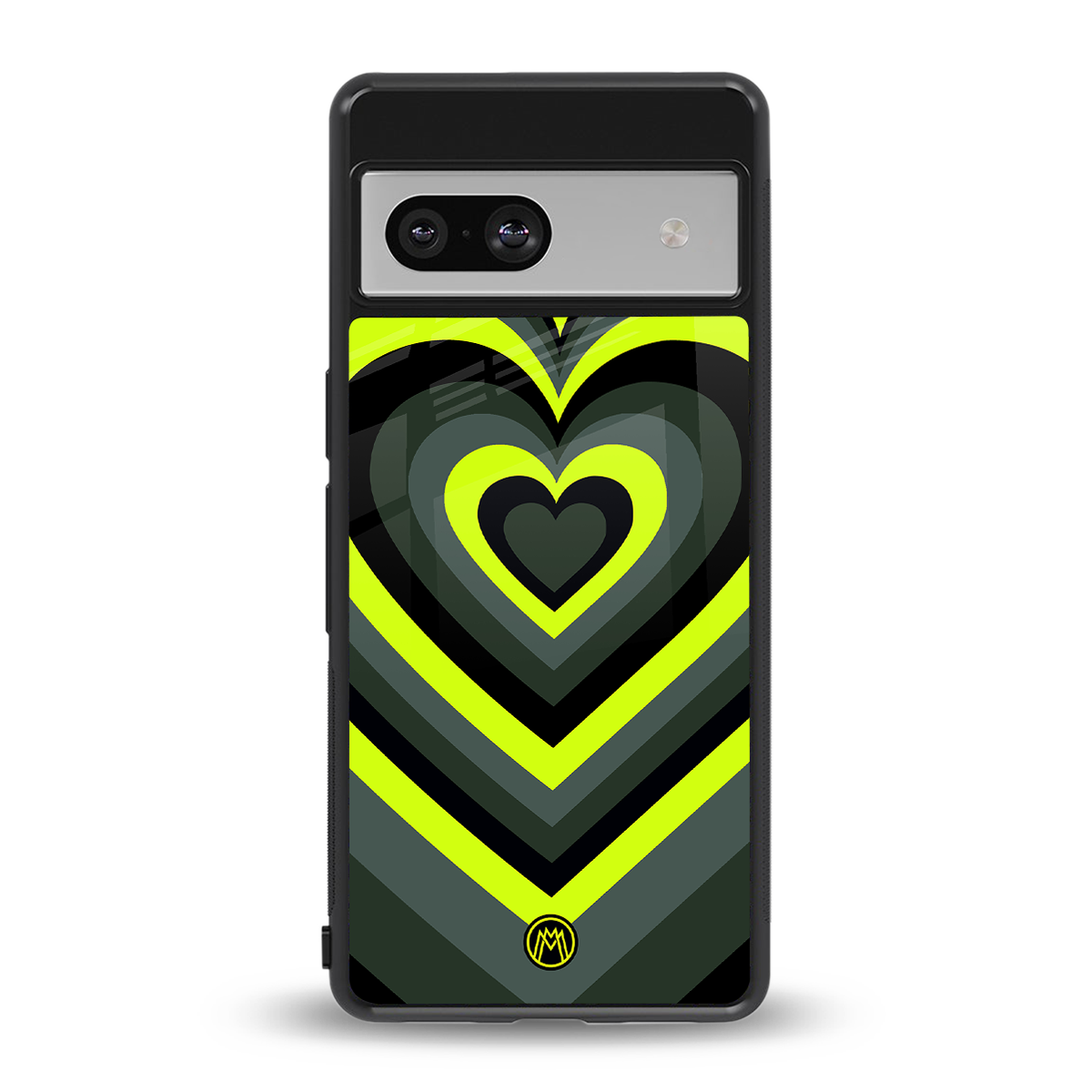y2k emerald green hearts back phone cover | glass case for Google Pixel 7A