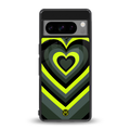 y2k emerald green hearts back phone cover | glass case for google pixel 8 pro