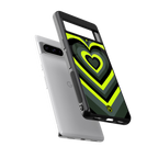 y2k emerald green hearts back phone cover | glass case for google pixel 8 pro
