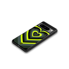 y2k emerald green hearts back phone cover | glass case for google pixel 8 pro