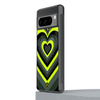 y2k emerald green hearts back phone cover | glass case for google pixel 8 pro