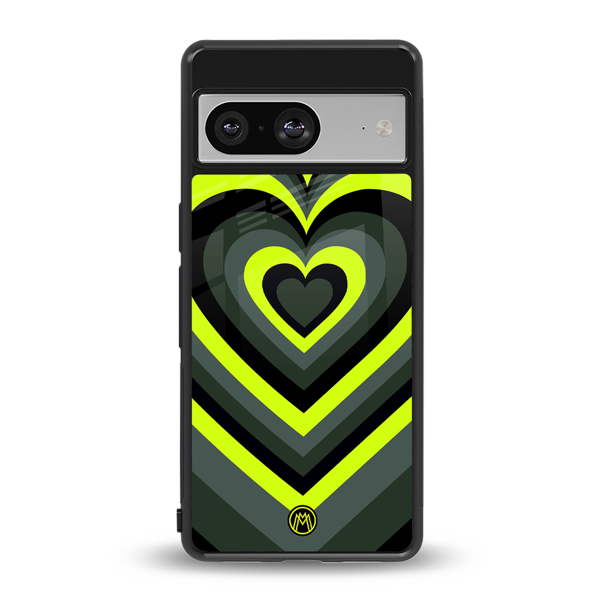 y2k emerald green hearts back phone cover | glass case for Google Pixel 8
