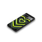 y2k emerald green hearts back phone cover | glass case for Google Pixel 8