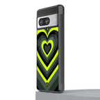 y2k emerald green hearts back phone cover | glass case for Google Pixel 8