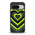 y2k emerald green hearts back phone cover | glass case for google pixel 9