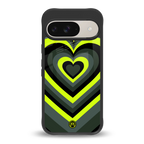 y2k emerald green hearts back phone cover | glass case for google pixel 9