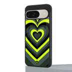 y2k emerald green hearts back phone cover | glass case for google pixel 9
