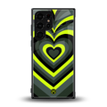 y2k emerald green hearts back phone cover | glass case for samsung galaxy s23 ultra