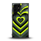 y2k emerald green hearts back phone cover | glass case for samsung galaxy s23 ultra