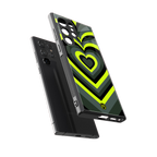 y2k emerald green hearts back phone cover | glass case for samsung galaxy s23 ultra