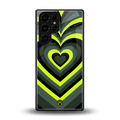 y2k emerald green hearts back phone cover | glass case for samsung galaxy s25 ultra
