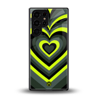 y2k emerald green hearts back phone cover | glass case for samsung galaxy s25 ultra