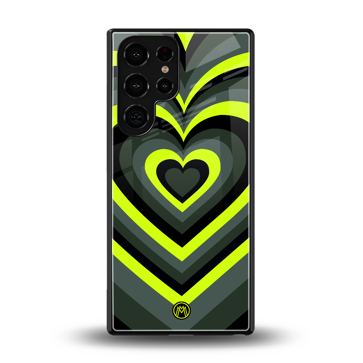 y2k emerald green hearts back phone cover | glass case for samsung galaxy s25 ultra