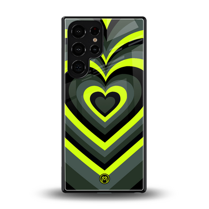 y2k emerald green hearts back phone cover | glass case for samsung galaxy s25 ultra