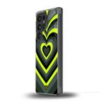 y2k emerald green hearts back phone cover | glass case for samsung galaxy s25 ultra